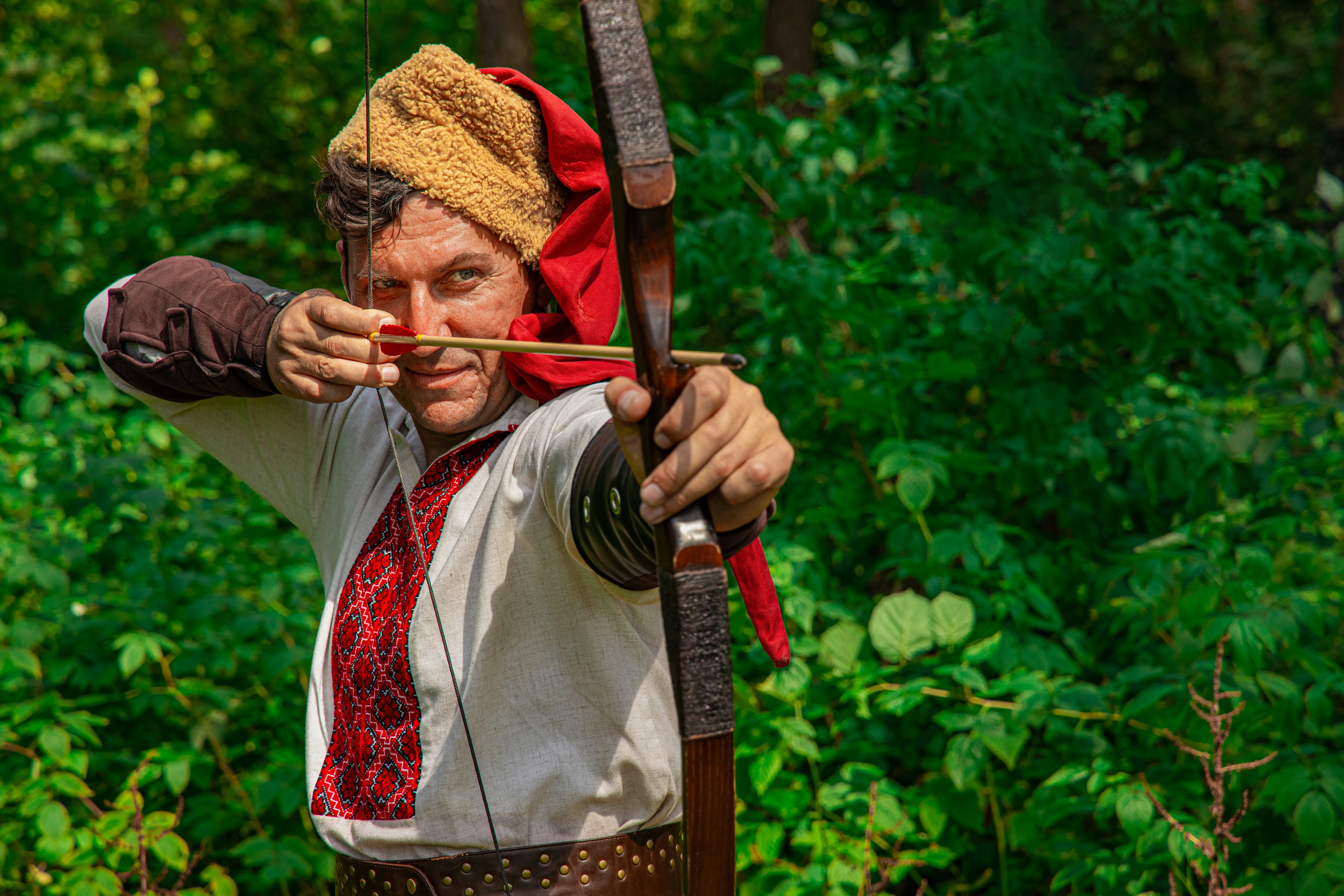 archer cossack character male portrait photography Ukraine folk style clothes